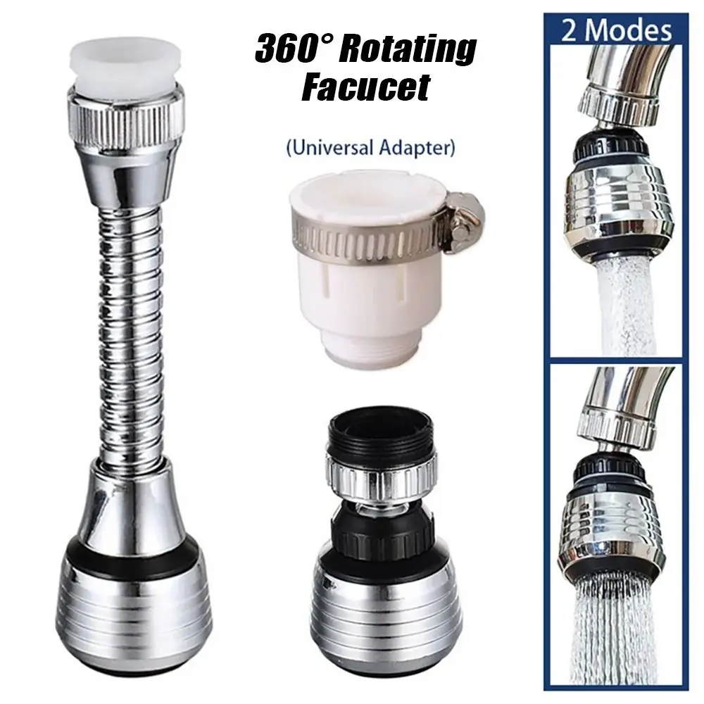 360 Degree Faucet Rotating Bubbler Filter Nozzle Booster Nozzle Water Saver Extender Anti Splash Head Filter Nozzle Kitchen Tool
