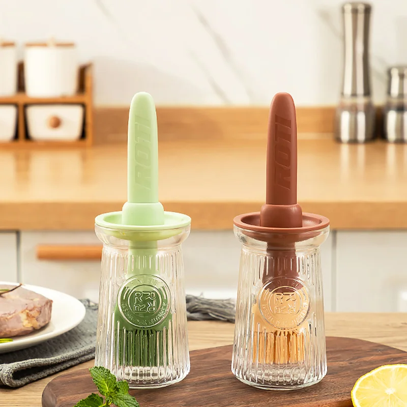 Silicone Oil Brush Temperature Resistant Oil Bottle Baking Pancake Barbecue Cooking Olive BBQ Grilling Kitchen Gadget oil brush,silicone basting brush,oil bottle brush