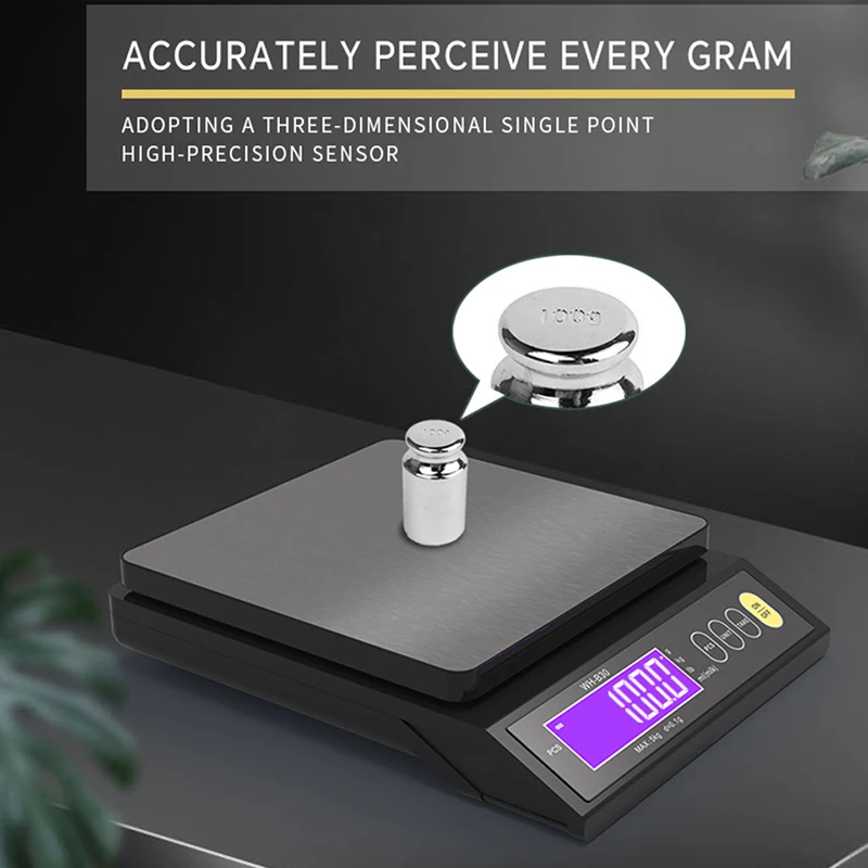 

5kg/10kg Rechargeable Stainless Steel Electronic Scales Fully Waterproof Digital Kitchen Scale Household Measuring Tools