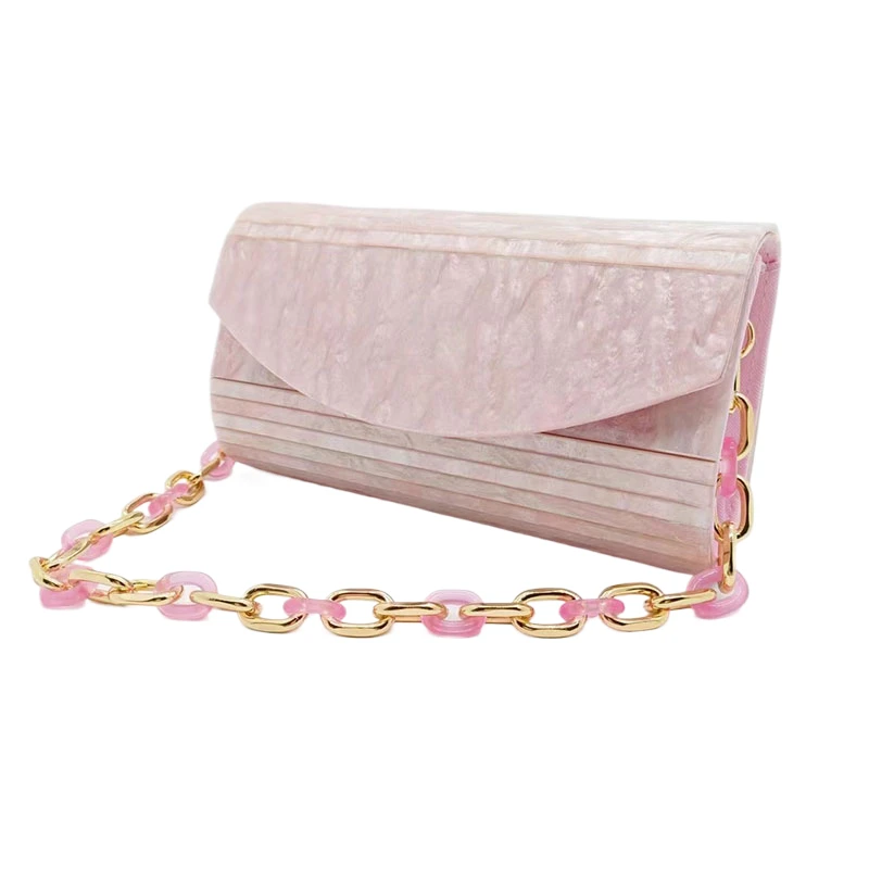 

Acrylic Splicing Fashion Crossbody Bag New Leisure Pink Dinner Luxury Party Handbag Wedding Evening Bags Clutches