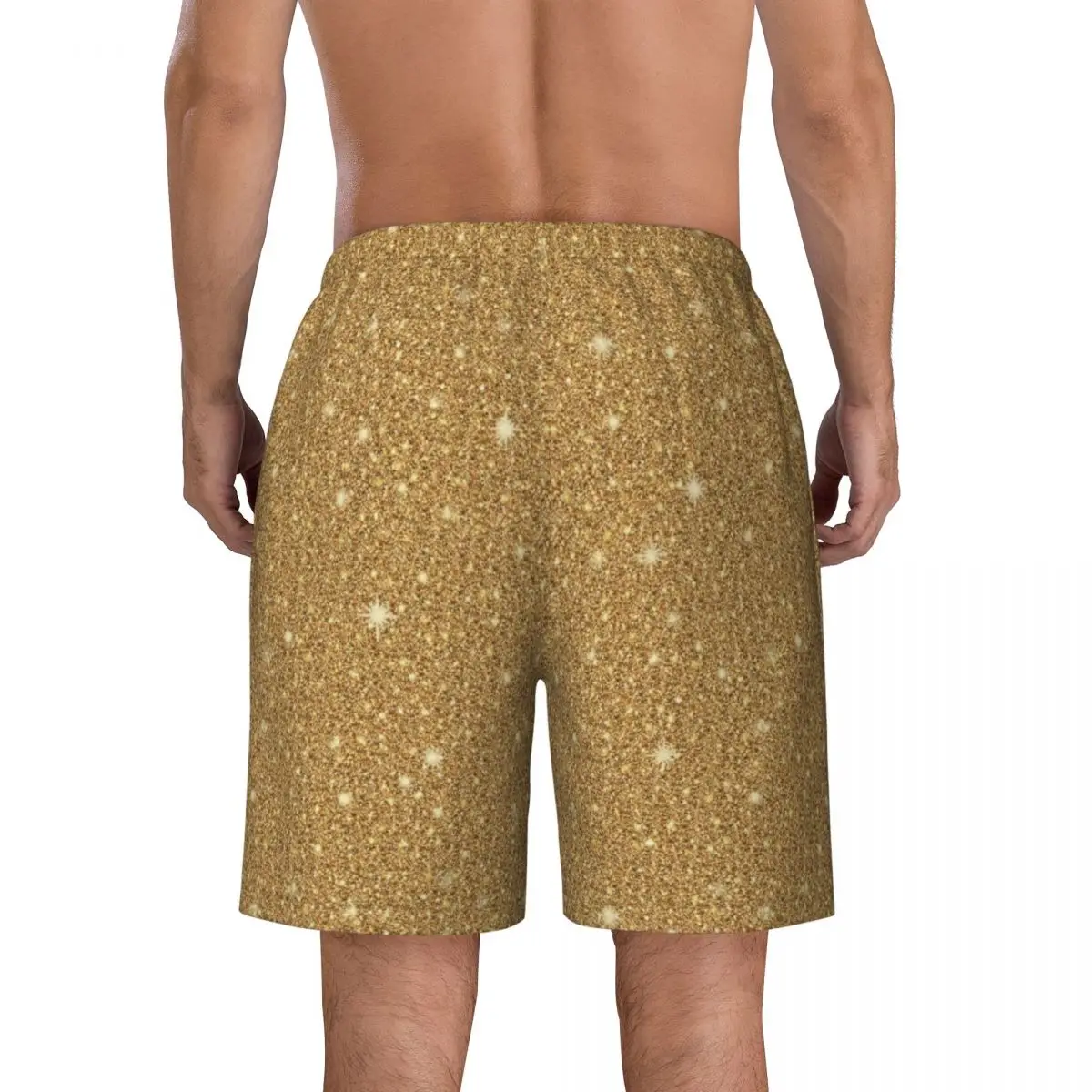 Sparkle Art Board Shorts Summer Glam Gold Glitter Sportswear Beach Shorts Males Quick Dry Casual Design Plus Size Swim Trunks 3
