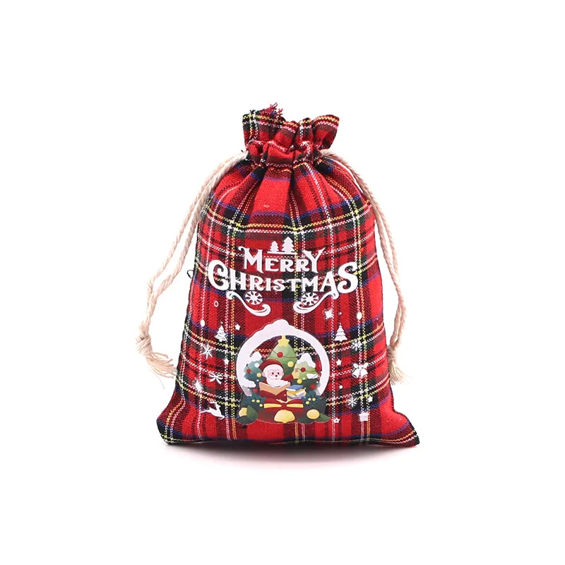 1PC Christmas Gift Bags Small Candy Gift Bag Xmas Drawstring Pouch Party Favor Bags Christmas Party Supplies gift bags christmas gift bags christmas candy packaging