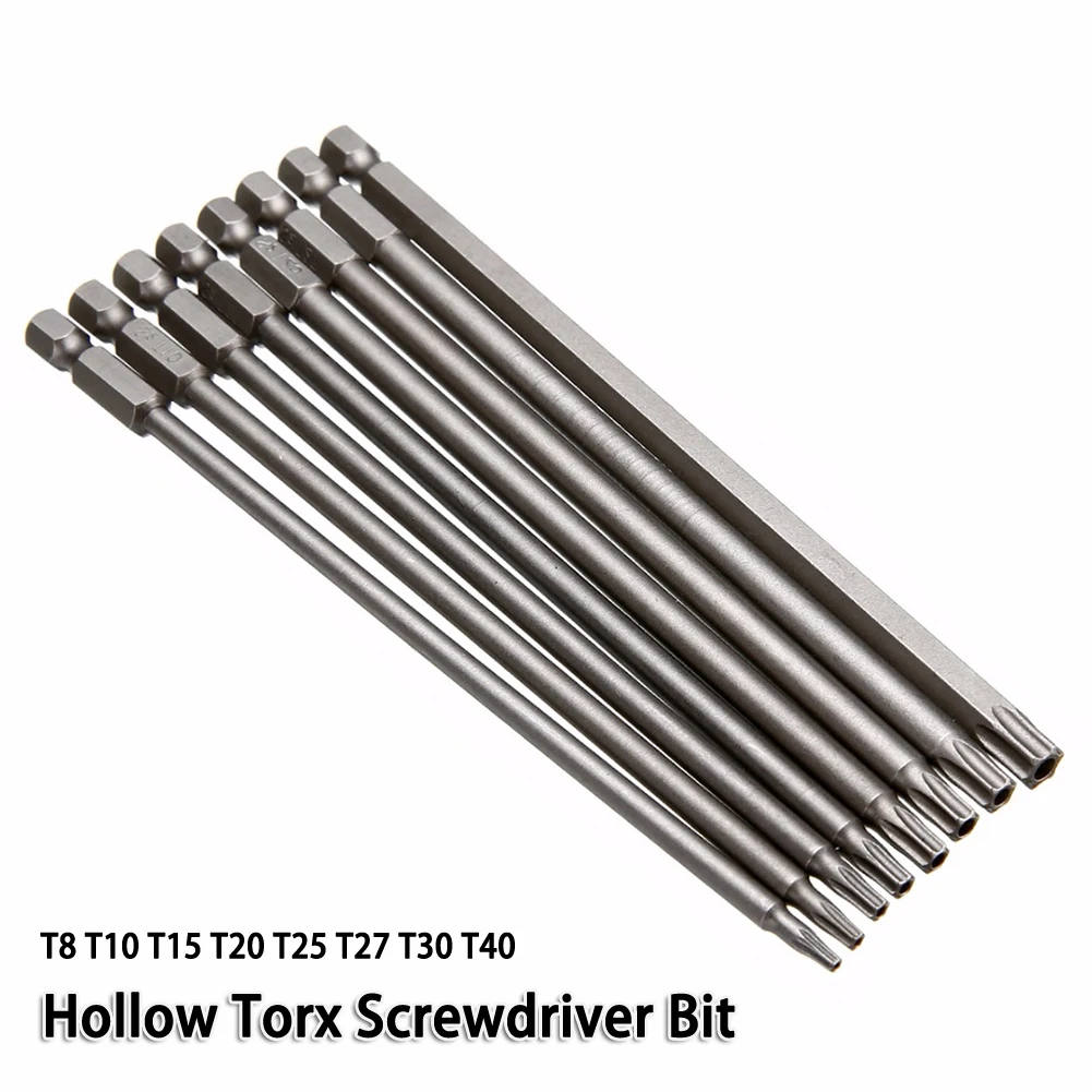1PC 200mm 7,78In Hohl Torx-schraubendreher Bit Hex Schaft T8/10/15/20/25/27/30/40 Werkzeug Für Exakte Schraube Unscrew Schraubendreher Bits – Detail 2