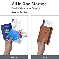 Porte-passeport pour voyage Essentials, étui portefeuille pour accessoires de voyage, porte-livres de passeport pour femmes/hommes 4