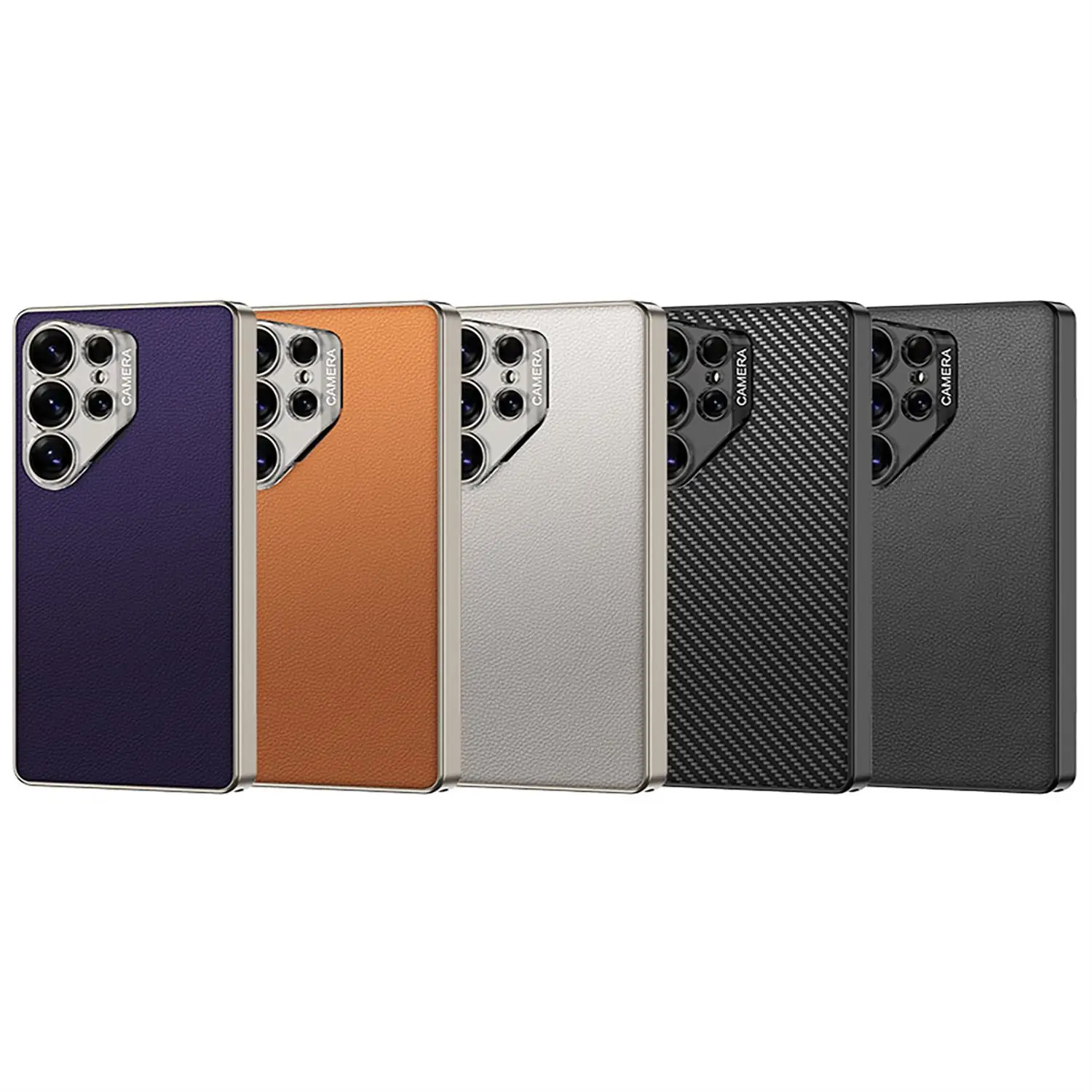 Original Case For Samsung Galaxy S25 Ultra Case Plain Leather Camera Protective