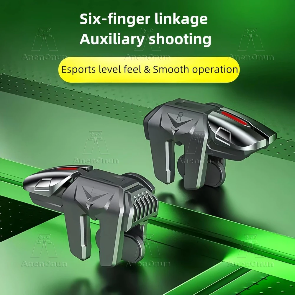 Enhanced Mobile Gaming Controller with 6-Finger Mechanical Triggers