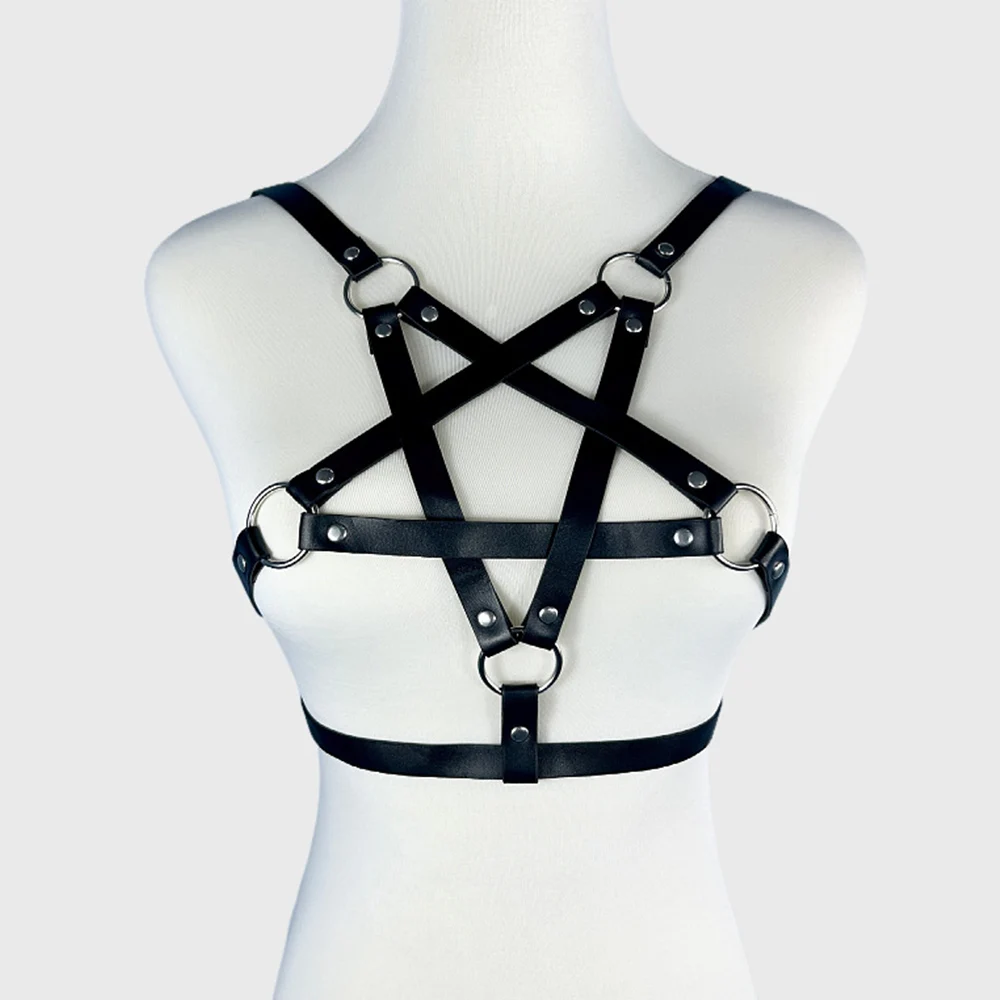 Women Leather Harness Belt Sexy Chest Strap Belts Body Bondage Cage Erotic Lingerie Suspenders BDSM Gothic Fashion Accessories