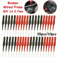 20/10pcs Insulation Piercing Needle Non-destructive Multimeter Test Probes Red or Black 30V 1A Measuring Device For Banana Plug 1