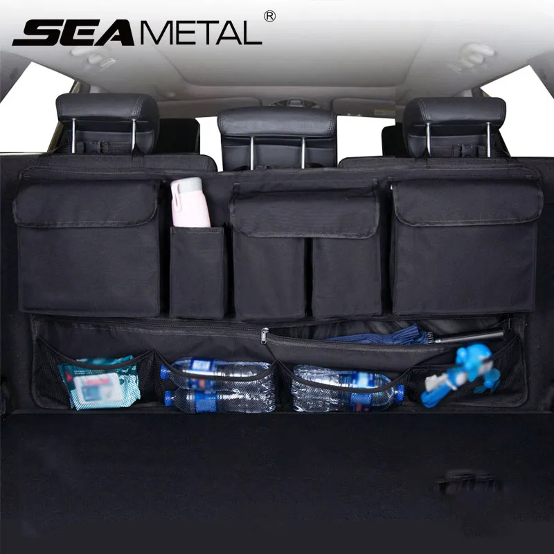 Multi-Pocket Car Trunk Organizer Hanging Back Seat Storage Bag 9 Pockets Waterproof Oxford Cloth Universal Storage Pocket
