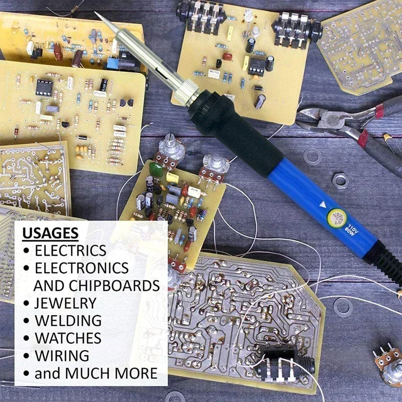 

Tools Temperature New Welding Electric Heat Adjustable Soldering Tips Iron Station Solder Pencil Repair Rework