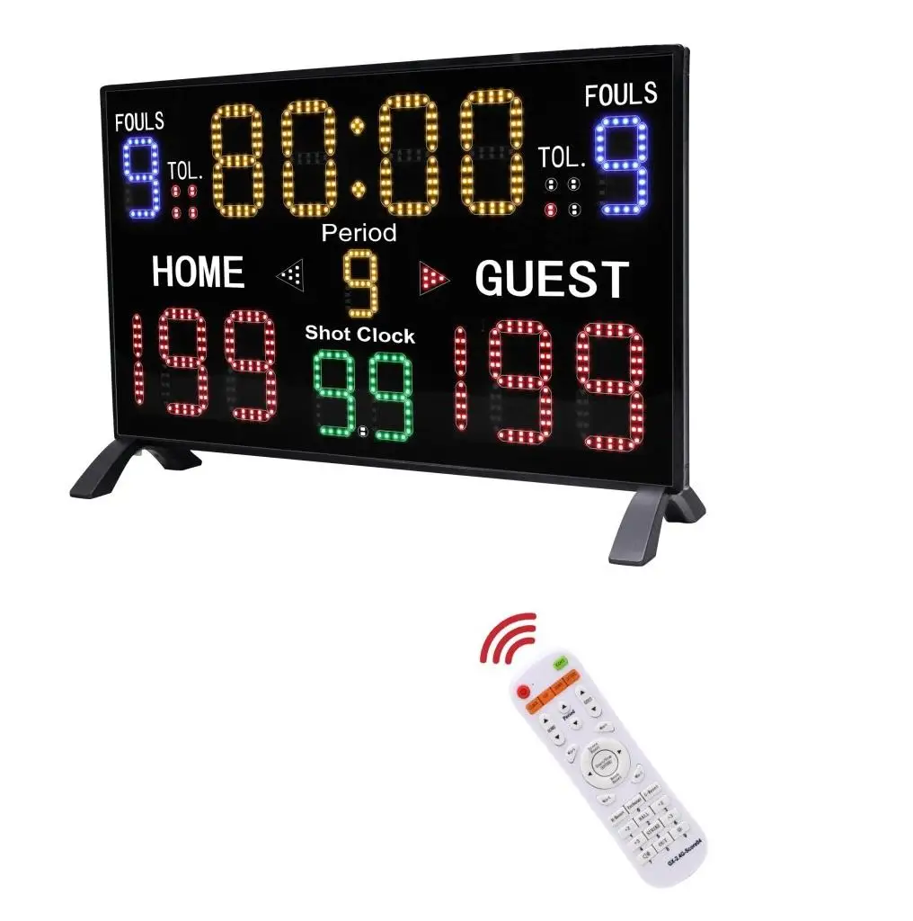 Multisport 11 & 15 Digits Electronic Scoreboard Tabletop Portable LED Score Board for Basketball Volleyball Table Tennis Scoring
