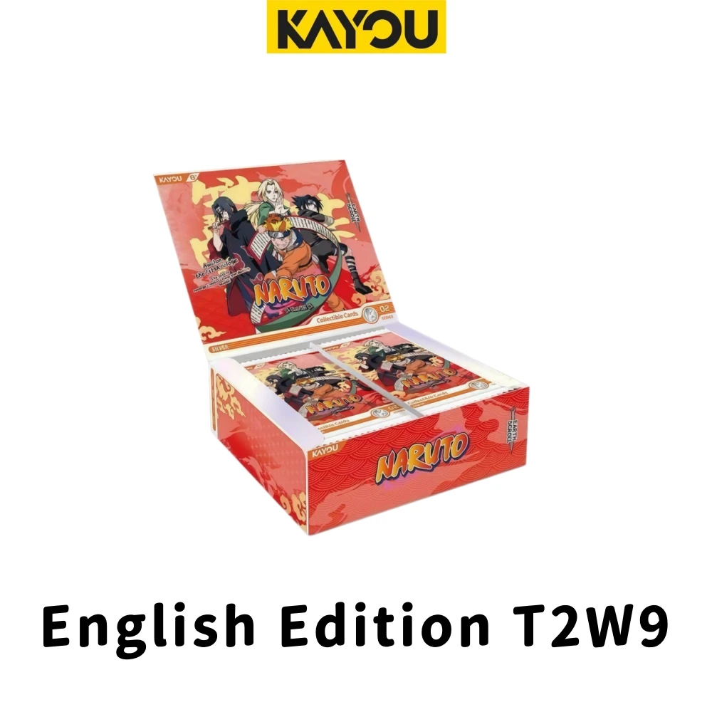 영어판 KAYOU 나루토 카드 T2W9 T4W6 T4W7 T2W8 애니메이션 상품 컬렉션 플래시 카드 어린이 장난감 선물