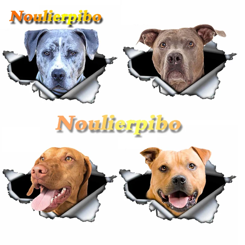 Blue Pit Bull Car Sticker Ripped Metal Vinyl Decal Per Car Styling Pet Car Decoration Trolley Case Custodia Da Viaggio Per Cellulare
