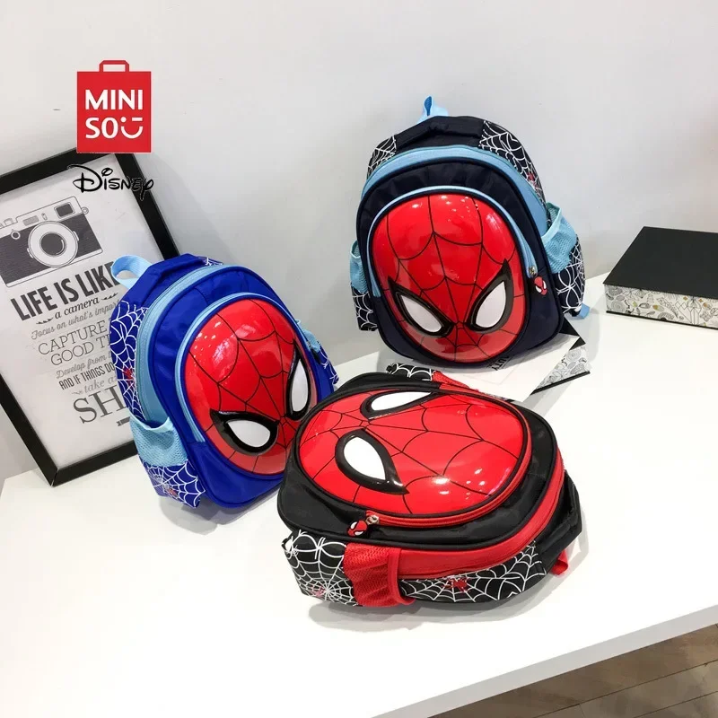 MINISO Disney Super Heroes Waterproof Children School Book Bag Cartoon Cute Kindergarten Personalized Print Spider Man Backpack