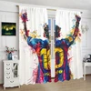 Various Football Number 10 Players -2 pieces - Printed curtains, 100% polyester, suitable for home decor (excluding poles) 5