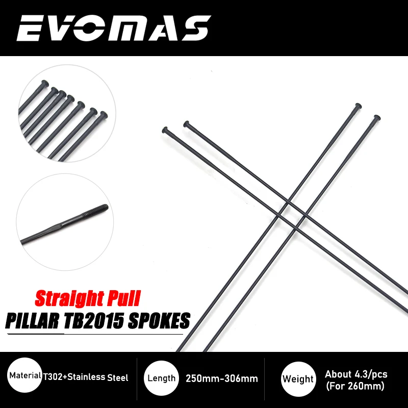Bike Accessories Bicycle Spokes 12Pcs/Lot Pillar PSR TB2015 Straight Pull Triple Butted Bicycle Spoke 14G Gauge 2.0 MTB Road Bike Stainless Steel Light Spokes