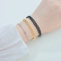 Fashion Stainless Steel Men Curb Cuban Chain Bracelet Women Bracelet On Hand For Couple Unisex Wrist Hand Jewelry Gift Party 2