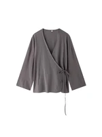 Women Fashion With Tied Loose Kimono Blouses And High Elastic Waist Side Pockets Pants Female Two Piece Sets Mujer - Image 6