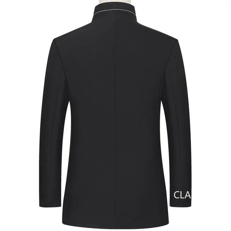 Men Blazers Suits Jackets Male Slim Fit Blazers Jackets Coats Stand-up Collar Business Casual Suits Coats Size 4XL men suit jacket