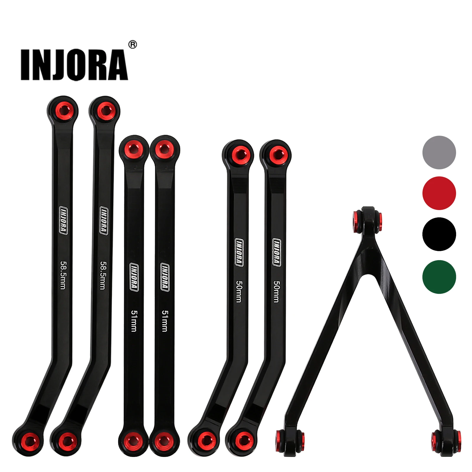 Injora Set Di Maglie Per Telaio In Alluminio Ad Alto Spazio Per Cingoli Rc Axial Scx24 Axial 00001 C10 Axial 00002 Jeep Jlu Ford Bronco Axial 00006