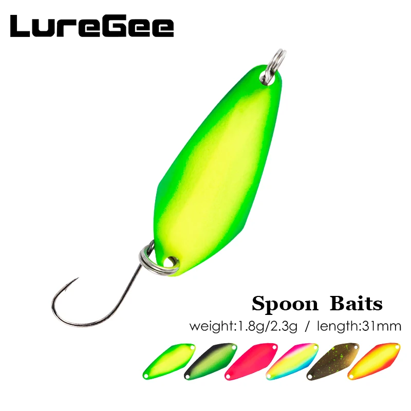Luregee Fishing Trout Spoon Lure 1.8g 2.3g Micro Hard Bait Kona Hook