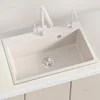 Luxury White Kitchen Sink for Dining Room Nordic Fashion Design Kitchen Sinks for Rental Housing Granite Embedded Smooth Sinks 2