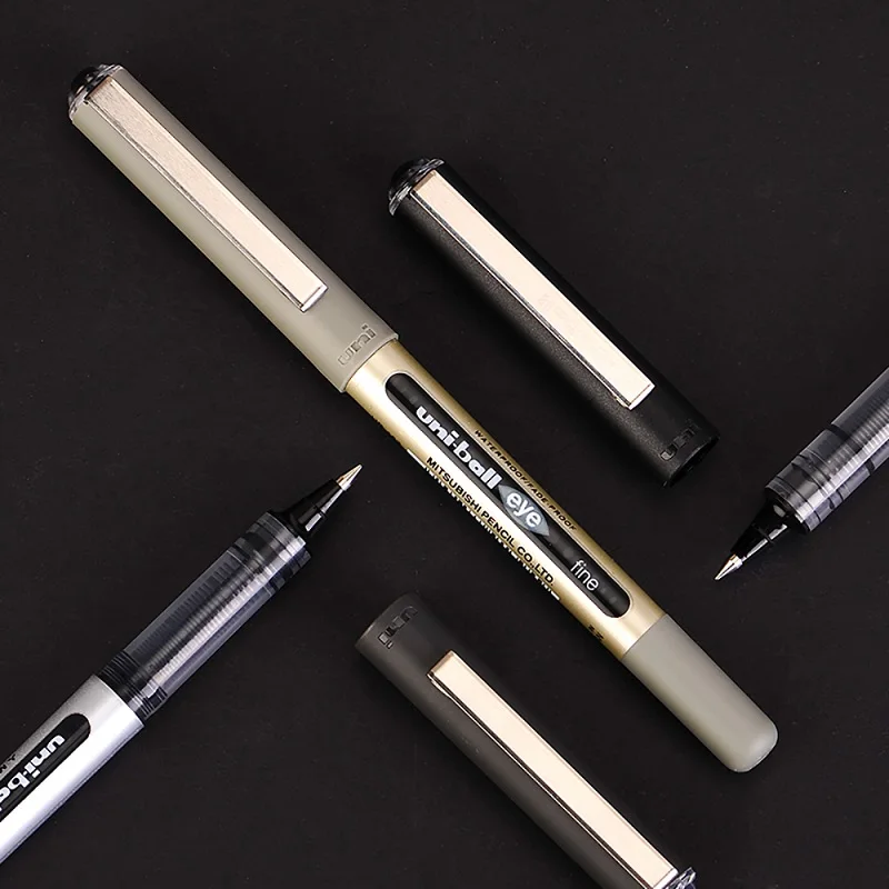 Uni UB-150 Straight Liquid Type Neutral Pen Stationery Supplies 0.38/0.5mm Anti Halo Dye Ball-point Pen For Student Exam Office 4