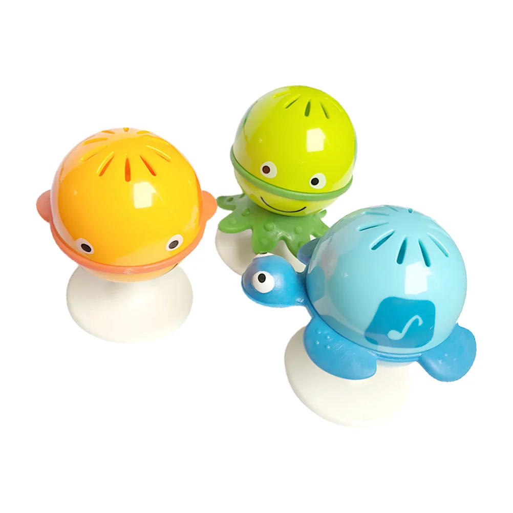 3 Pcs Rattle The Bell Baby Toys Plaything Toddler Feeding with Suction Cups Abs Ocean Series Sucker Music