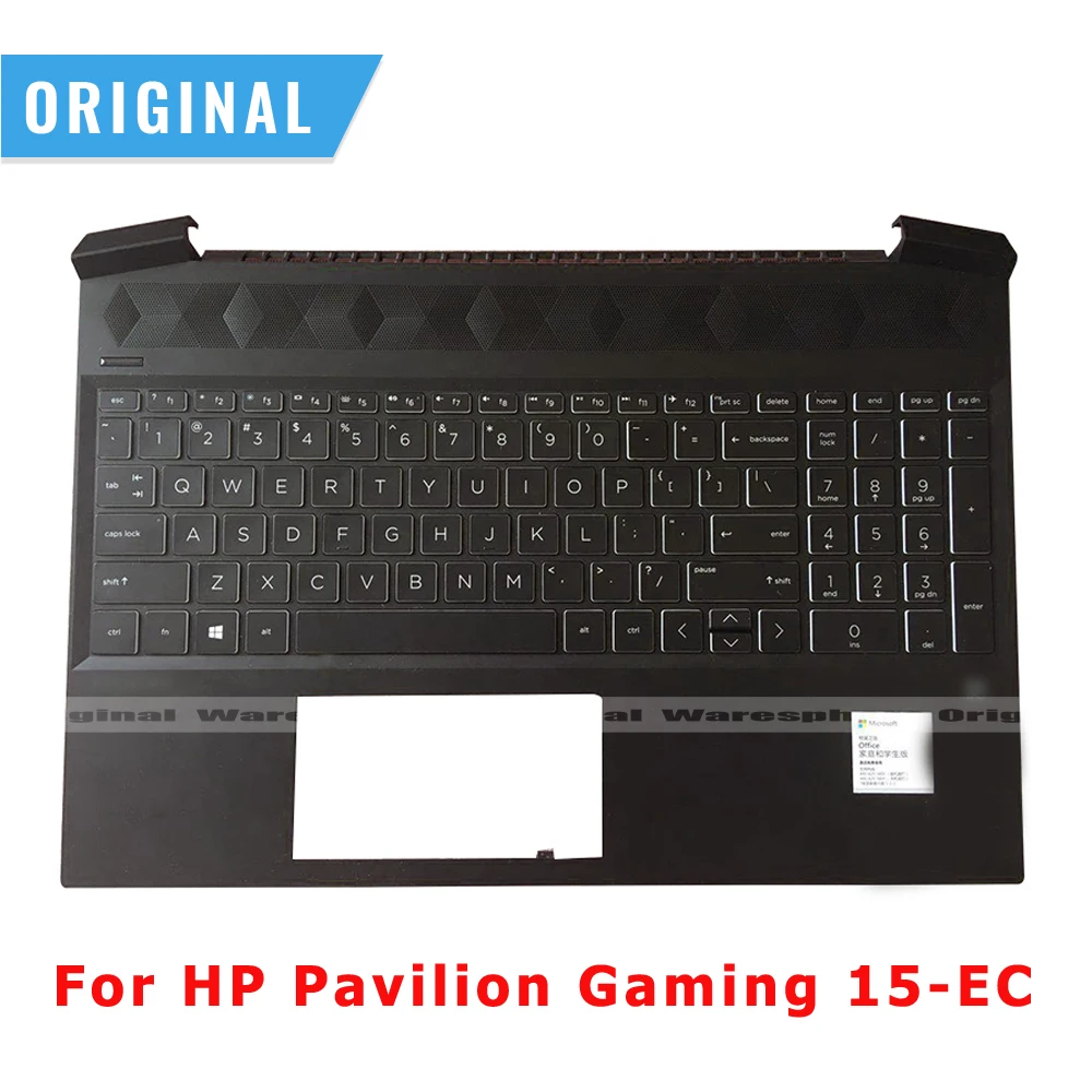 Новая Оригинальная подставка для ноутбука HP Pavilion Gaming 15-EC 15Z-EC000, верхняя крышка с белыми надписями, подсветка BL, английская Клавиатура черного цвета