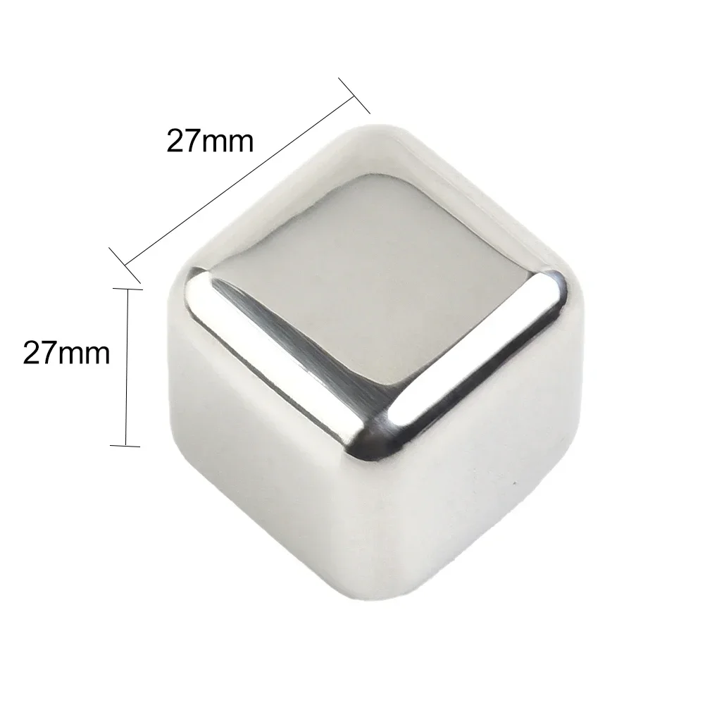 Stainless Steel Ice Block Reusable Chilling Stones For Whiskey Wine Drink Cooling Cube Chilling Rock Party Bar Tool ice cubes whiskey stones drink cooler