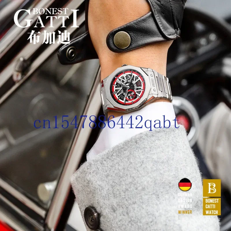 BONEST GATTI King Speed Series Watch Fully Automatic Mechanical Watch Hollow out