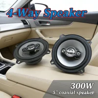Two 5-inch 300W dual-channel car HIFI coaxial speakers, full-range stereo sound, 4.0 surround sound, 36V safe voltage. 3