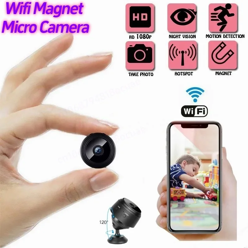 

1080p Wifi Mini Wireless Camera Remote Monitor Home Security Video Recorder Night Vision Motion Detection Magnet Micro Camcorder