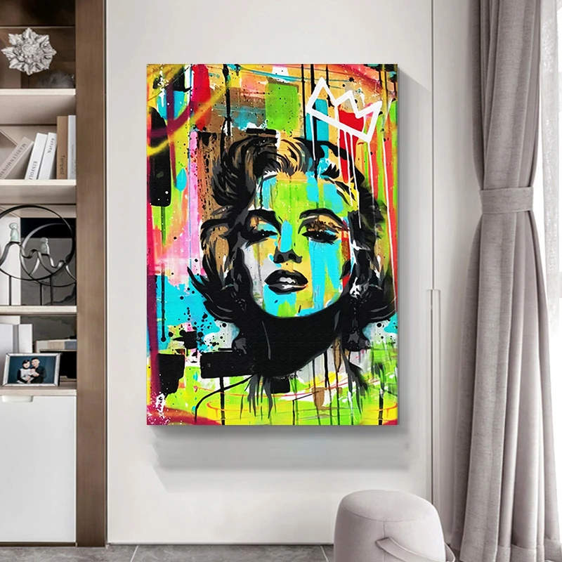 

Sexy Marilyn Monroe Portrait Canvas Painting Street Graffiti Art Posters and Prints Wall Cuadros for Living Room Home Decoration