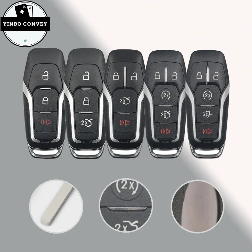 

YINBO 3/4/5 Buttons Remote Smart Car Key Shell For Ford Fusion Explorer Edge Mustang Mondeo Kuka 2013-2017 M3N-A2C31243300 Fob