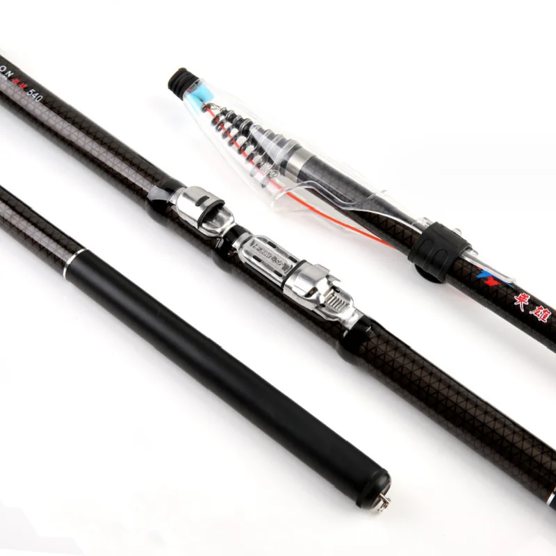 2.7M/3.6M/4.5M/5.4M/6.3M/7.2M Rock Fishing Rod Carbon Fiber Spinning Fishing Pole Ocean Beach/Boat/Rock Telescopic Rods