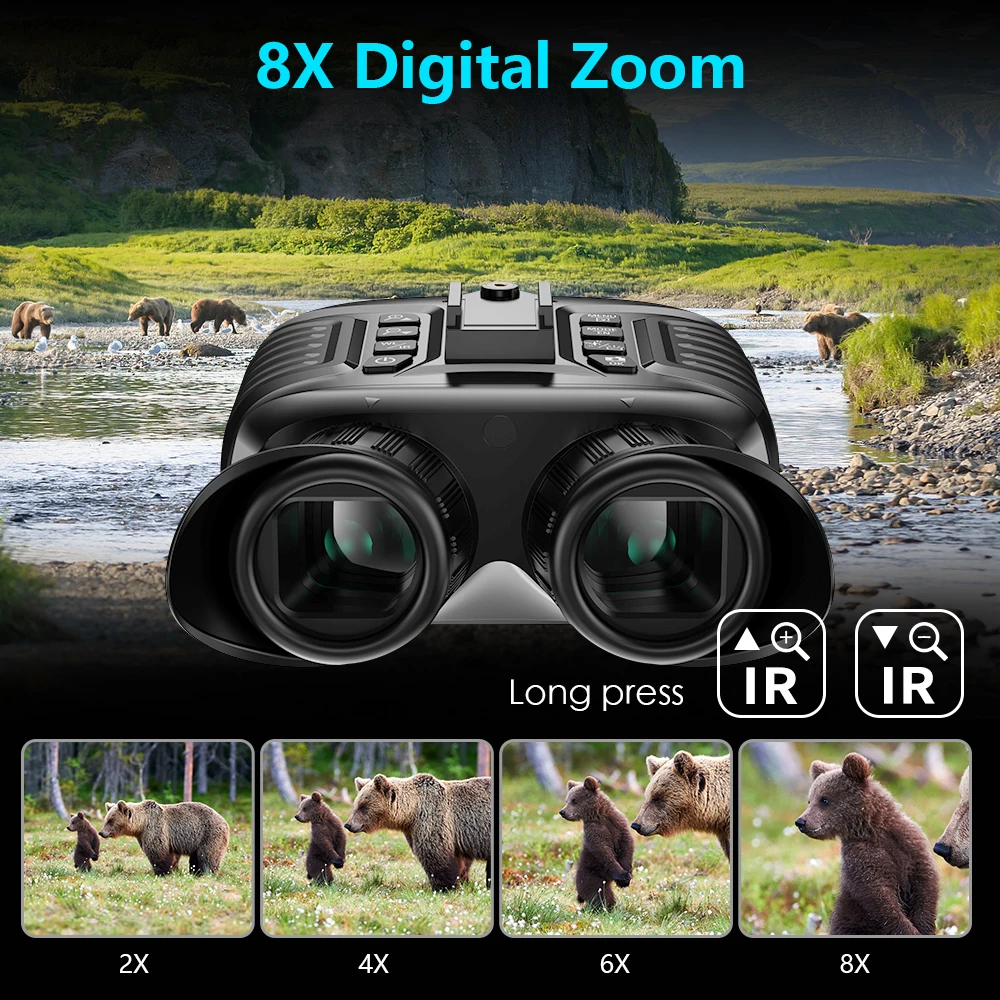 Head&Helmet Mount 4500mAh Rechargeable Night Vision Goggles Full Color Night Vis