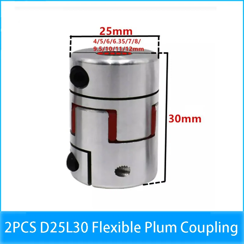 

Cheap 2PCS D25 L30 2 Jaw Spider Plum Shaft Coupling Stepper Motor Sleeve Flexible Coupler Inner Hole 4 5 6 6.35 7 10 11 12mm CNC