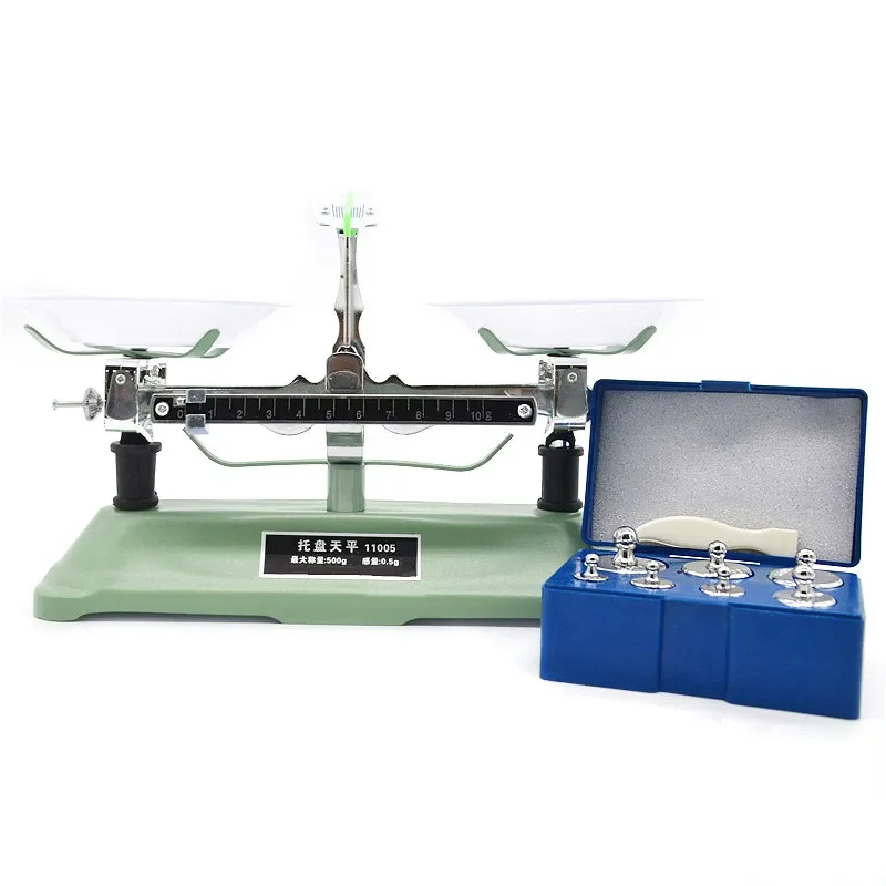 Table Balance Counterbalance Students Teaching Lab Mechanical Scale Top-pan Balance With Weights Tweezer Max. 500 g (d=0.5g)
