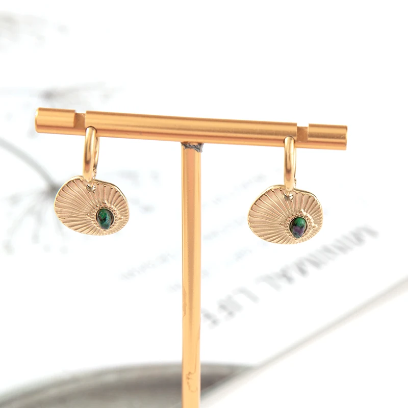 

Stainless Steel Stud Earrings Natural Stone Earrings for Women Vintage Elegance Jewelry Wholesale Earrings for Women Trending