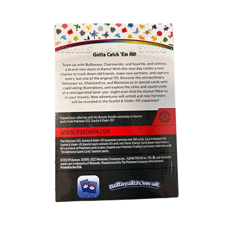 오리지널 미국 버전  카드 TCG 스칼렛 앤 바이올렛 151 부스터 번들 컬렉션 트레이딩 카드, 애니메이션 게임 박스, 어린이 장난감