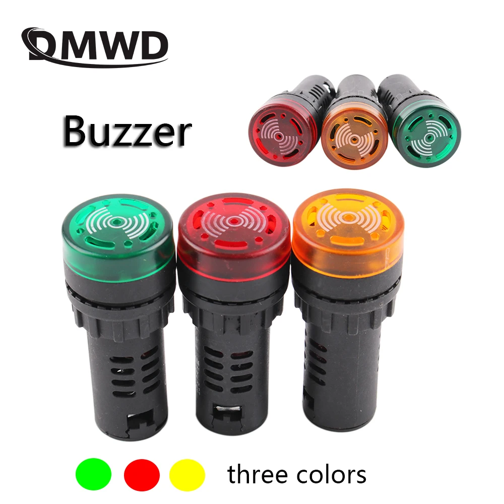 

1Pc 22mm AD16-22SM Indicator light signal lamp Flash buzzer yellow/red/green 12V 24V 110V 220V Active Buzzer