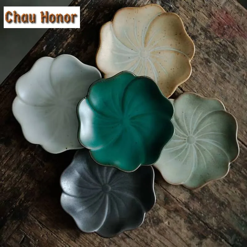 2pcs /Set Japanese Style Turquoise Coarse Ceramic Coaster Household Anti Scalding Tea Holder Thermal Insulation Pad Accessories