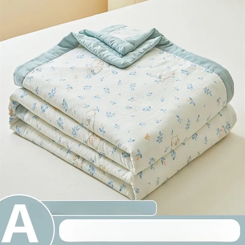 2025 Summer Washed Cotton Blanket  A Class Machine Washable Kids Air Con Quilt  Lightweight Summer Bedding Gift Set