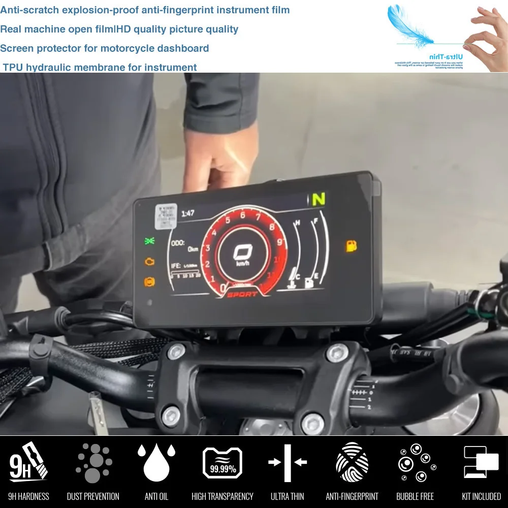 Dashboard Screen Protector For CFMOTO 800NK Motorcycle - TPU Cluster Scratch Protection Film (2 Pack)