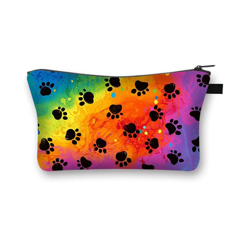 Cartoon Dog Print Ladies Cosmetic Bag Shopping Fashion Coin Purse Cute Dachshund Holding Portable Travel Girl Cosmetic Case 3