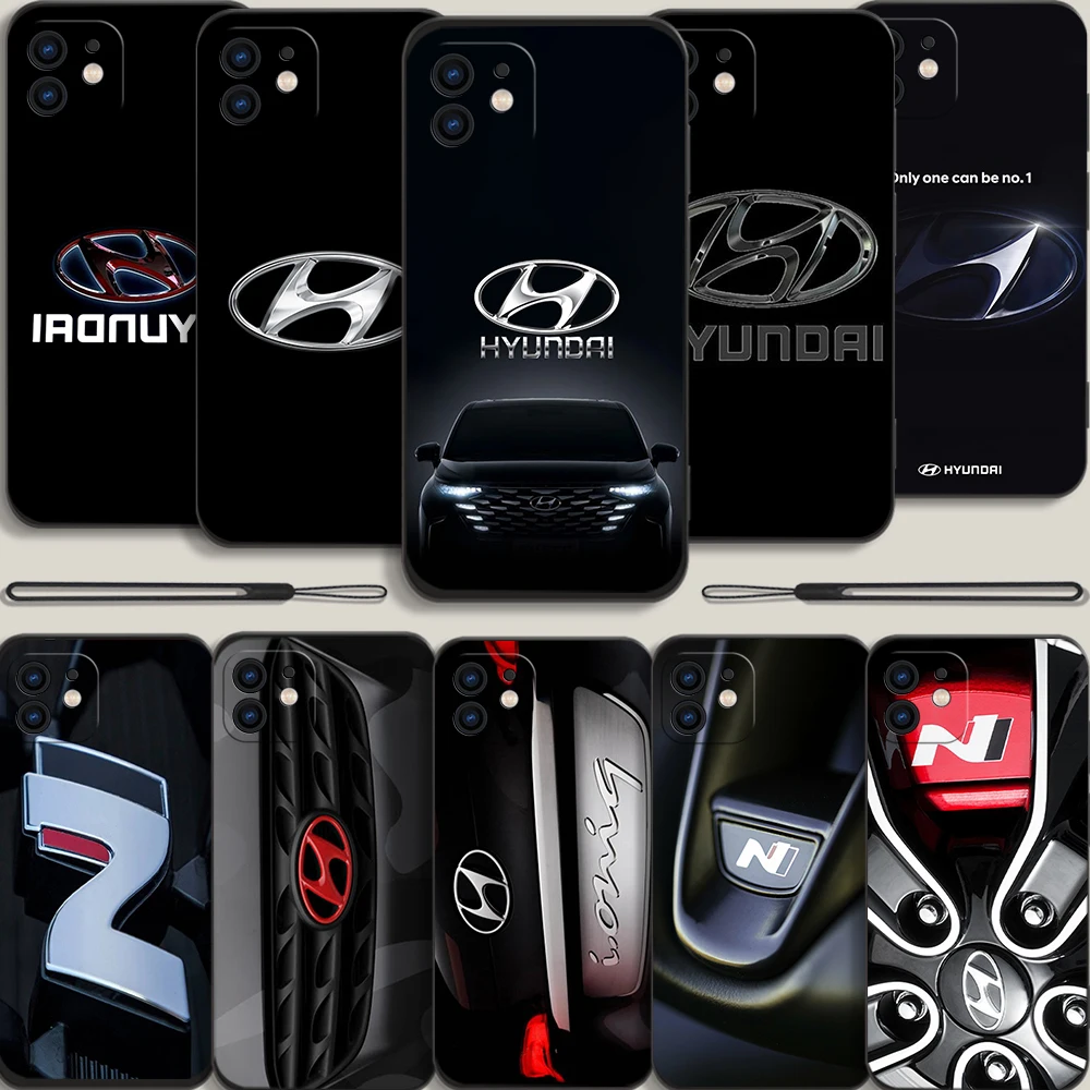 

Korean car Hyundai Phone Case For Samsung Galaxy S23 S22 S21 S20 Ultra Plus FE S10 4G S9 Note 20 10 9 Plus With Lanyard Cover