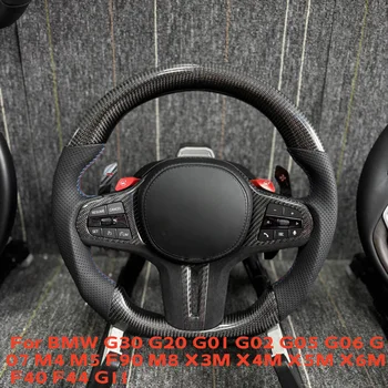 Volante per auto in pelle su misura per BMW G30 G20 G01 G02 G05 G06 G07 M4 M5 F90 M8 X3M X4M X5M X6M F40 F44 G11 Accessori