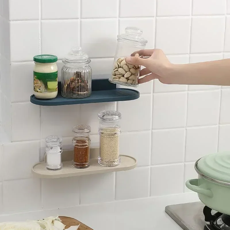 Bathroom Shelf Toilet Shelf Free Punch Shampoo Shower Shelf Seasoning Bottle Bracket Kitchen Bathroom Accessories Closet shelves 5