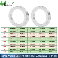 UXCELL 4pcs Car Wheel Hub Centric Rings OD 75.1mm to ID 56.6/64.1/66.6/70.6/72.6/73.1mm Wheels Center Shaft Shock Hubrings 1